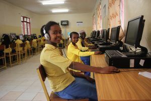E-learning centers Sher School Ziway, Afriflora, DFF and Camara jointly donate new computers to Sher School